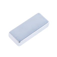 Магніт NdFeB, блок 25 x 10 x 5 mm (N38), Ni + Cu + Ni (нікель) HHII