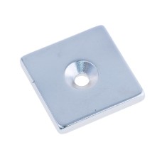 Магніт NdFeB, блок 20 x 20 x 3 mm (N38), Ni + Cu + Ni (нікель) HHII