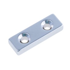 Магніт NdFeB, блок 30 x 10 x 5 mm (N38), Ni + Cu + Ni (нікель) HHII