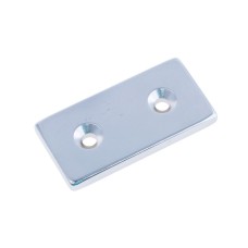 Магніт NdFeB, блок 40 x 20 x 4 mm (N38), Ni + Cu + Ni (нікель) HHII