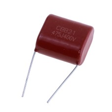 Конденсатор CBB21 4,7µF 400V J(±5%), P=22,5mm, 24x22x14mm CBB21-475J400VP22.5 плівковий JEC
