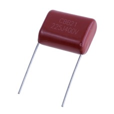 Конденсатор CBB21 2,2µF 400V J(±5%), P=20mm, 22x17x9mm CBB21-225J400VP20 плівковий JEC