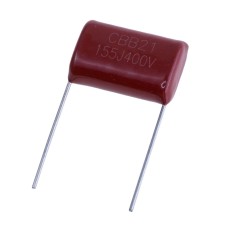 Конденсатор CBB21 1,5µF 400V J(±5%), P=20mm, 22x15x8mm CBB21-155J400VP20 плівковий JEC