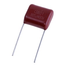 Конденсатор CBB21 1µF 400V J(±5%), P=15mm, 17x15x8mm CBB21-105J400VP15 плівковий JEC