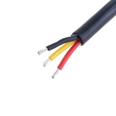 Силіконовий провід 3-жильний у чорній оболонці 19AWG(0.75mm2 30/0.18/TS) чорний, червоний, жовтий
