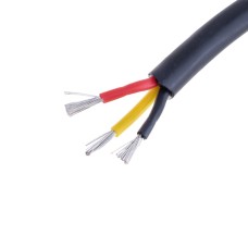 Силіконовий провід 3-жильний у чорній оболонці 17AWG(1mm2 40/0.18/TS) чорний, червоний, жовтий