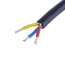 Силіконовий провід 3-жильний у чорній оболонці 16AWG(1.5mm2 30/0.25/TS) коричневий, синій, жовто-зелений