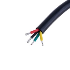 Силіконовий провід 4-жильний у чорній оболонці 19AWG(0.75mm2 30/0.18/TS) чорний, червоний, жовтий, зелений