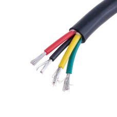 Силіконовий провід 4-жильний у чорній оболонці 16AWG(1.5mm2 30/0.25/TS) чорний, червоний, жовтий, зелений
