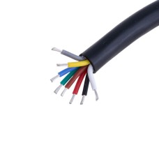 Силіконовий провід 8-жильний у чорній оболонці 20AWG(0.5mm2 20/0.18/TS) чорний, червоний, жовтий, зелений, білий, сірий, коричневий, синій