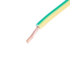 Провід одножильний 0.5mm² (20AWG, 1xD0.8mm, мідь, PVC) жовто-зелений