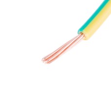 Провід багатожильний 1.5mm² (16AWG, 7xD0.52mm) жовто-зелений