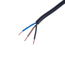 Провід круглий 3 x багатожильний у чорній оболонці 26AWG (PVC, 9/0.14/AS) коричневий+синій+коричневий