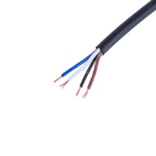 Провід круглий 4 x багатожильний у чорній оболонці 27AWG (PVC, 12/0.11/AS) коричневий+синій+білий+коричневий