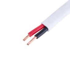 Провід плоский 2x2.5mm² одножильний у білій оболонці 14AWG (PVC, 2xD1.78mm) чорний, червоний