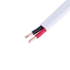 Провід плоский 2x4mm² одножильний у білій оболонці 12AWG (PVC, 2xD2.25mm) чорний, червоний