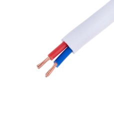 Провід плоский 2x1mm² багатожильний у білій оболонці 18AWG (PVC, 2 x 32xD0.2mm) чорний, червоний
