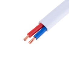 Провід плоский 2x1.5mm² багатожильний у білій оболонці 16AWG (PVC, 2 x 48xD0.2mm) чорний, червоний