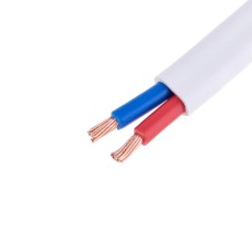 Провід плоский 2x4mm² багатожильний у білій оболонці 12AWG (PVC, 2 x 56xD0.29mm) червоний, синій