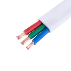 Провід плоский 3x4mm² багатожильний у білій оболонці 12AWG (PVC, 3 x 56xD0.29mm) червоний, зелений, синій