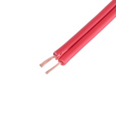 Провід живлення плоский 2-жильний 20AWG (0.5mm² PVC, 28/0.15/AS) червоний з чорною полоскою