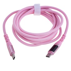 Провід рожевий з індикатором USB type-C male PD100W 2m YiChen