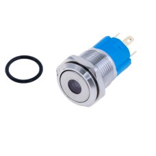 Кнопка антивандальна без фіксації SPDT з червоним підсвічуванням 12V, LAS3-16F- 11DM,S Daier