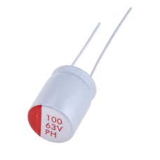 Конденсатор 100uF 63V 10x12,5, HED1-PH-63V107M 10*12.5, полімерний JEC
