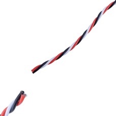 Кабель витий 26AWG для серво, 3 жили, чорний, червоний, білий