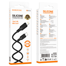 Кабель USB чорний 1m Type-C to Lightning, Borofone (BX113)