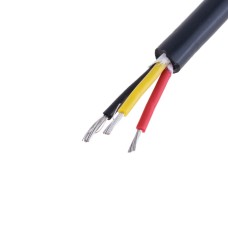 Силіконовий провід 3-жильний у чорній оболонці 22AWG(0.3mm2 60/0.08/TS) чорний, червоний, жовтий