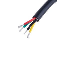 Силіконовий провід 4-жильний у чорній оболонці 14AWG(2.5mm2 49/0.254/TS) чорний, червоний, жовтий, зелений