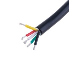 Силіконовий провід 5-жильний у чорній оболонці 18AWG(1mm2 32/0.2/TS) чорний, червоний, жовтий, зелений, білий