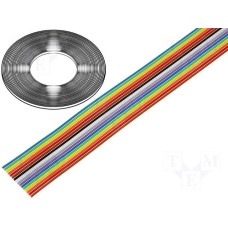 Шлейф FLCC-16/30 -BQ Cable (кабель стрічковий багатобарвний, крок 1,27; 16 жил)
