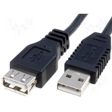 Кабель USBA-plug - USBA-jack довжина 3м, чорний (CAB-USB2AAF / 3) (CABLE-143 / 3HS) BQ Cable