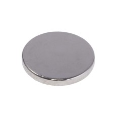 Магніт NdFeB, диск/циліндр D22 х 3mm (N38), Ni + Cu + Ni (нікель) HHII