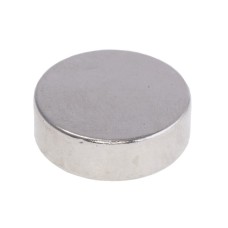 Магніт NdFeB, диск/циліндр D15 х 5mm (N38), Ni + Cu + Ni (нікель) HHII