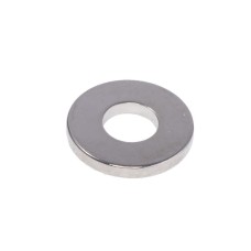 Магніт NdFeB, Диск (шайба) D15 x d6.5 x 2mm (N38), Ni + Cu + Ni (нікель) HHII