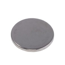 Магніт NdFeB, диск/циліндр D15 x 1,5 mm (N38), Ni + Cu + Ni (нікель) HHII