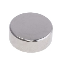Магніт NdFeB, диск/циліндр D25 x 10 mm (N38), Ni + Cu + Ni (нікель) HHII