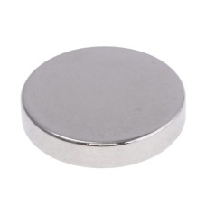 Магніт NdFeB, диск/циліндр D25 x 5 mm (N38), Ni + Cu + Ni (нікель) HHII