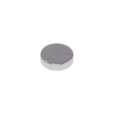 Магніт NdFeB, диск/циліндр D5 x 1,5 mm (N38), Ni + Cu + Ni (нікель) HHII