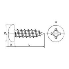 Саморіз по металу 2,2x9,5 округла головка, хрест (SB812295 Schukat)