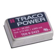 TEN 8-2423 (DC-DC модуль, 2 виходи 15V/-15V 0.265A/-0.265A 8W, 9-Pin Metal DIP) TRACO