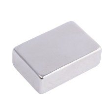 Магніт NdFeB, блок 20 x 20 x 5 mm (N38), Ni + Cu + Ni (нікель) HHII