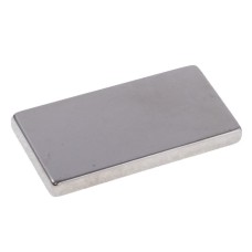 Магніт NdFeB, Блок 50 x 25 x 5 mm (N38), Ni + Cu + Ni (нікель) HHII