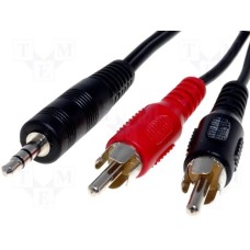 Кабель, вилка Jack 3,5 мм, вилка RCA x2, 1,5м (CABLE-458)