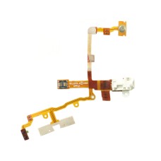Шлейф Apple iPhone 3G, iPhone 3Gs, з кнопкою включення, з роз'ємом на навушники, з кнопками регулювання гучності, Білий