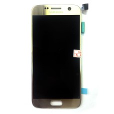 Дисплей Samsung G930 Galaxy S7, з сенсором, без рамки, OLED, Золотий