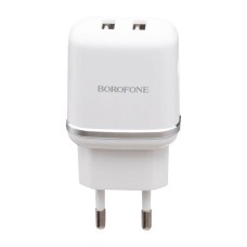 Мережевий зарядний пристрій Borofone BA25A, MicroUSB, з кабелем, 2.4 A, Білий